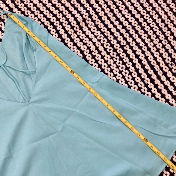 Mint Green Light Blue Strappy Open Back Slip Dress - Picture 5 of 8